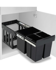 Poubelle amovible de cuisine fermeture en douceur 48 L | Mobilier & Déco