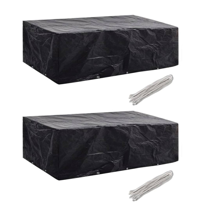 Housses de salon de jardin 2 pcs Rotin 10 œillets 300 x 140 cm | Mobilier & Déco