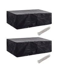 Housses de salon de jardin 2 pcs Rotin 10 œillets 300 x 140 cm | Mobilier & Déco