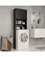 Meuble de machine à laver Noir 64x25,5x190 cm Bois d'ingénierie | Mobilier & Déco