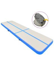 Tapis gonflable de gymnastique avec pompe 800x100x15cm PVC Bleu | Mobilier & Déco