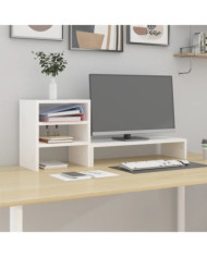 Support de moniteur Blanc 81x20x30 cm Bois de pin solide | Mobilier & Déco