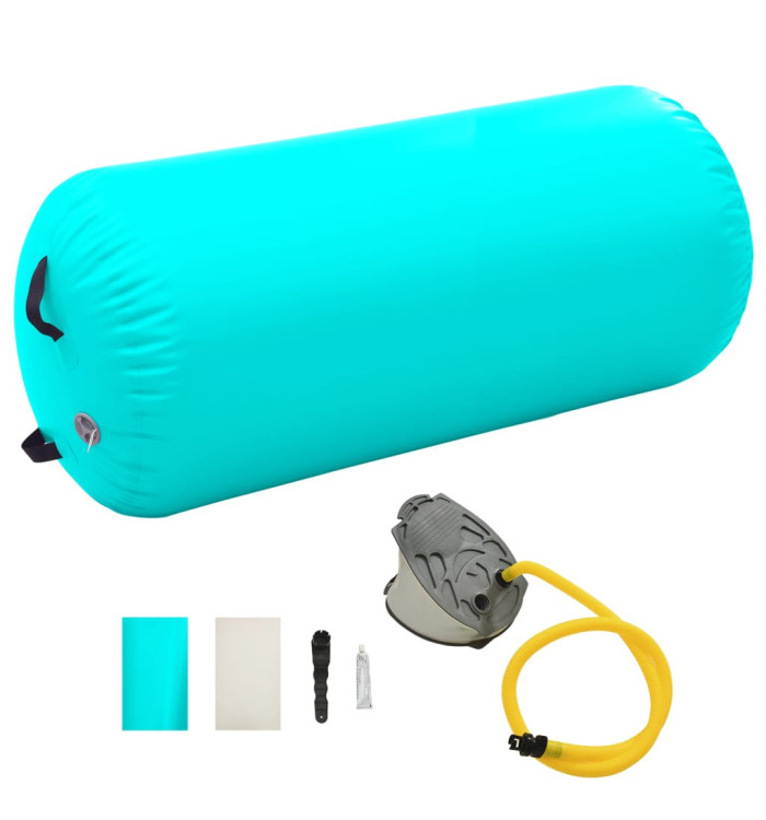 Rouleau gonflable de gymnastique avec pompe 120x90 cm PVC Vert | Mobilier & Déco