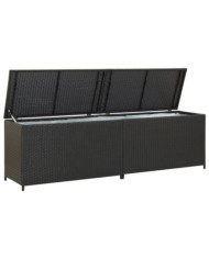 Boîte de rangement de jardin résine tressée 200x50x60 cm noir | Mobilier & Déco