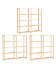 Étagères de rangement à 5 niveaux 3pcs 170x38x170 cm Pin 500 kg | Mobilier & Déco