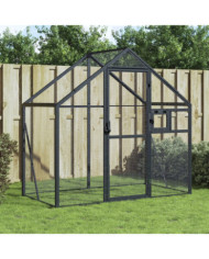 Volière anthracite 179x100x185 cm aluminium | Mobilier & Déco