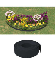 Bordure de jardin noir 10 m 15 cm polyéthylène | Mobilier & Déco