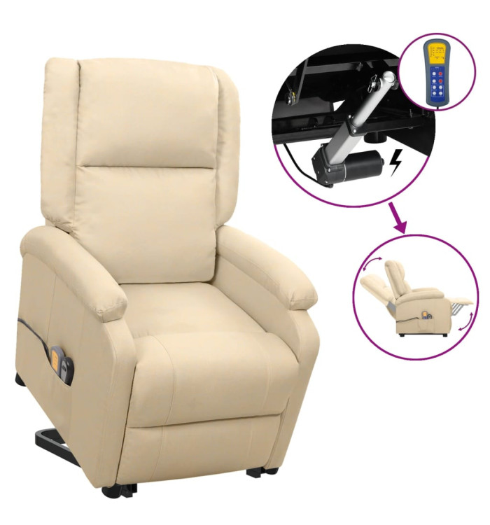 Fauteuil de massage Crème Tissu | Mobilier & Déco