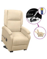 Fauteuil de massage Crème Tissu | Mobilier & Déco