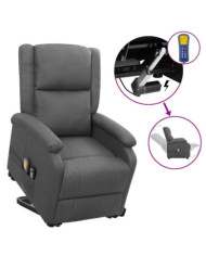 Fauteuil de massage inclinable Gris foncé Tissu | Mobilier & Déco