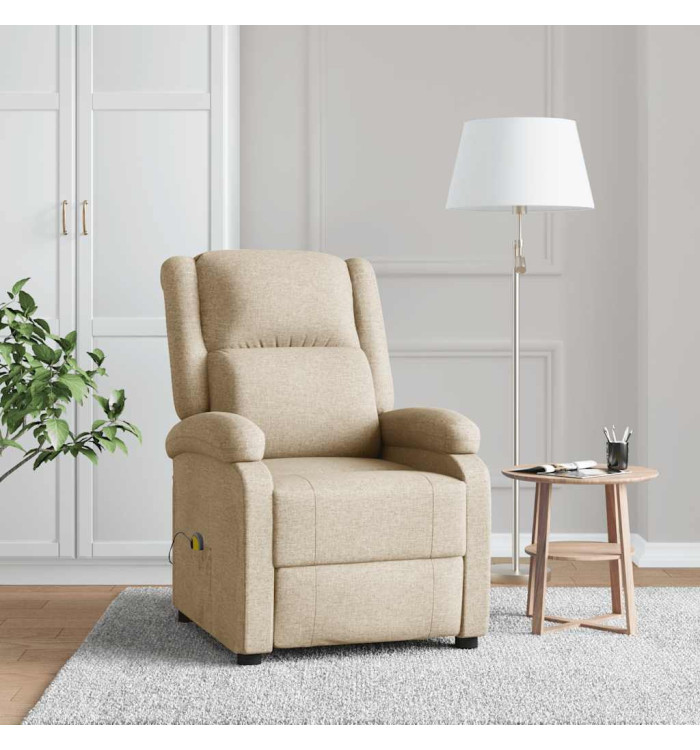 Fauteuil de massage Crème Tissu | Mobilier & Déco