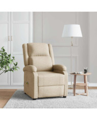 Fauteuil de massage Crème Tissu | Mobilier & Déco