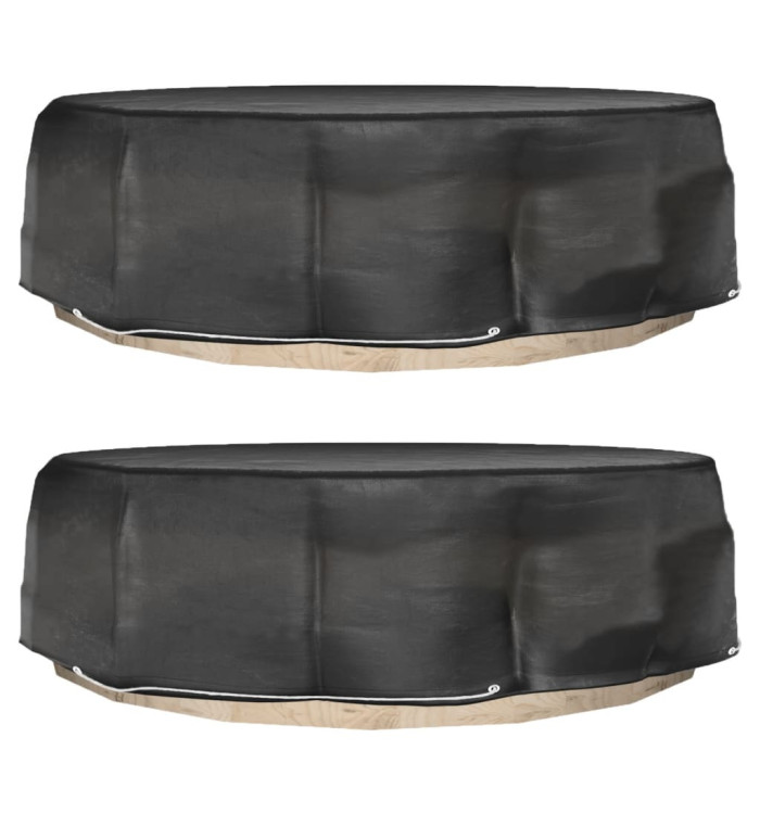 Housses pour salon îlot 2 pcs 8 œillets Ø188x50 cm rond | Mobilier & Déco