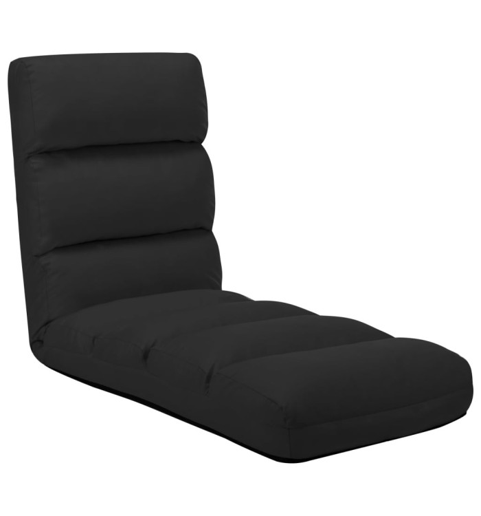 Chaise pliable de sol Noir Similicuir | Mobilier & Déco