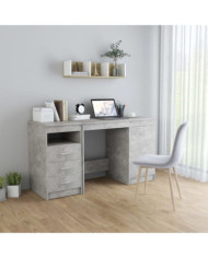 Bureau Gris béton 140x50x76 cm Bois d’ingénierie | Mobilier & Déco