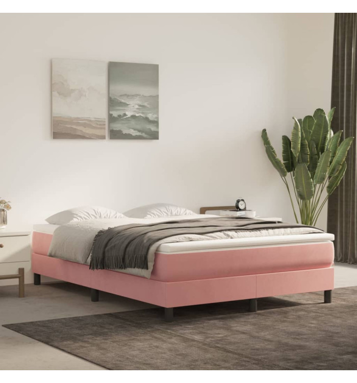 Matelas de lit à ressorts ensachés Rose 140x190x20 cm Velours | Mobilier & Déco