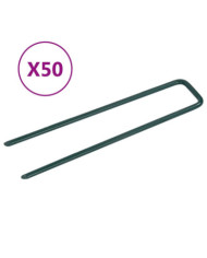Clous pour gazon artificiel 50 pcs Forme de U Fer | Mobilier & Déco