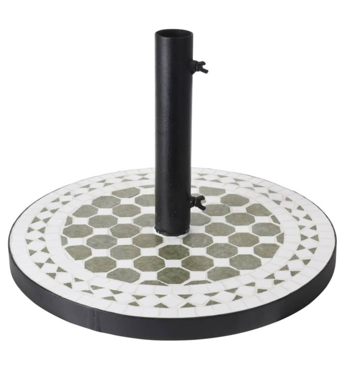 ProGarden Socle de parasol Design Terra Mosaic Vert et blanc | Mobilier & Déco