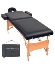 Table de massage pliable à 2 zones 10 cm d'épaisseur Noir | Mobilier & Déco