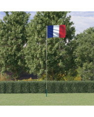 Drapeau de la France et mât 5,55 m Aluminium | Mobilier & Déco