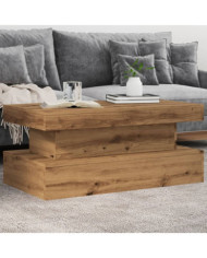 Table basse avec lumières LED chêne artisanal 90x50x40 cm | Mobilier & Déco