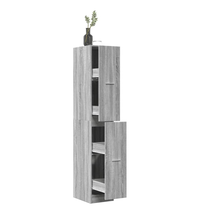 Armoire apothicaire sonoma gris 30x41x174,5cm bois d'ingénierie | Mobilier & Déco
