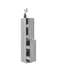 Armoire apothicaire sonoma gris 30x41x174,5cm bois d'ingénierie | Mobilier & Déco