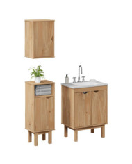 Ensemble de meubles salle de bain 3 pcs OTTA bois de pin massif | Mobilier & Déco