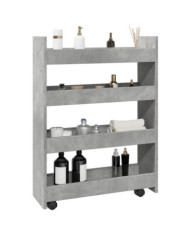 Chariot de rangement étroit 4 niveaux gris béton | Mobilier & Déco