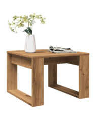 Table d'appoint chêne artisanal 50x50x35 cm bois d'ingénierie | Mobilier & Déco