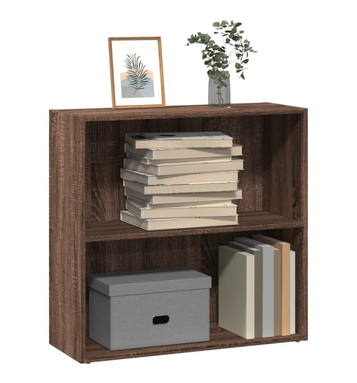 Bibliothèque chêne marron 80x30x77 cm bois d'ingénierie | Mobilier & Déco