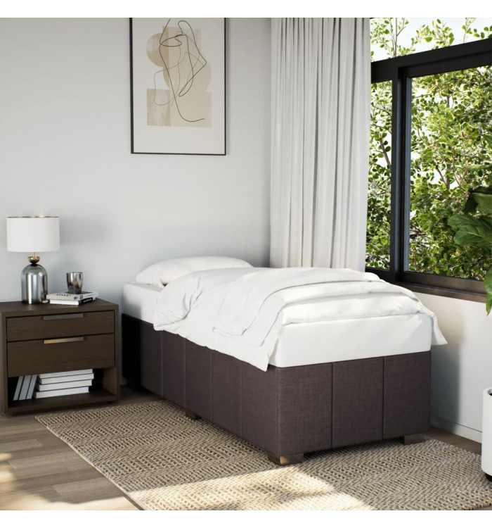 Cadre de lit sans matelas marron foncé 90x190 cm tissu | Mobilier & Déco
