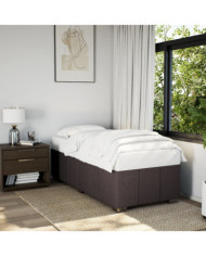 Cadre de lit sans matelas marron foncé 90x190 cm tissu | Mobilier & Déco