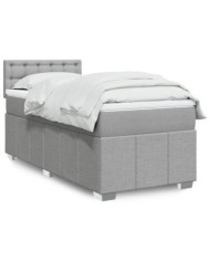 Sommier à lattes de lit et matelas Gris clair 90x190 cm Tissu | Mobilier & Déco