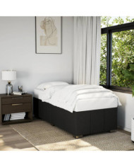 Cadre de lit sans matelas noir 90x190 cm tissu | Mobilier & Déco