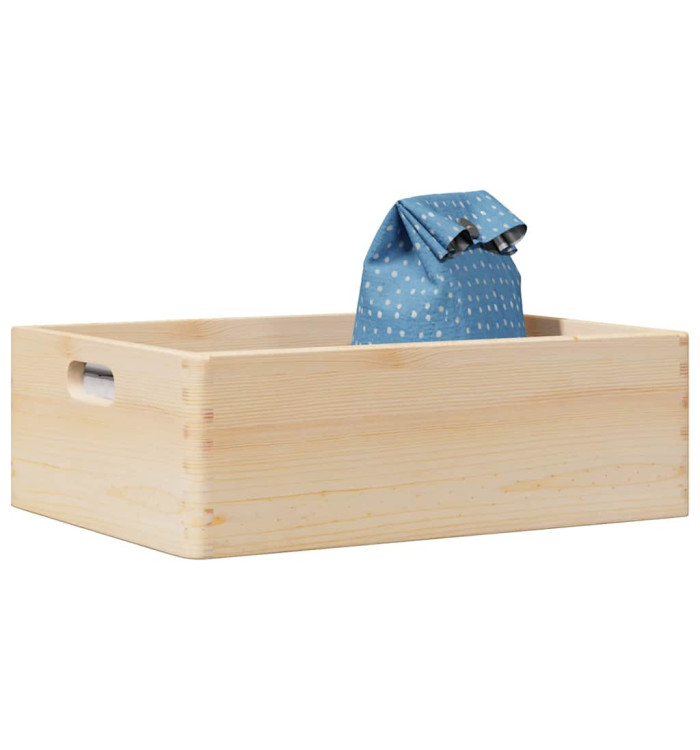 Boîte en bois avec poignées 40x30x13 cm bois de pin massif | Mobilier & Déco