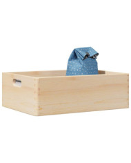 Boîte en bois avec poignées 40x30x13 cm bois de pin massif | Mobilier & Déco