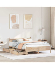 Cadre de lit sans matelas 140x190 cm bois de pin massif | Mobilier & Déco