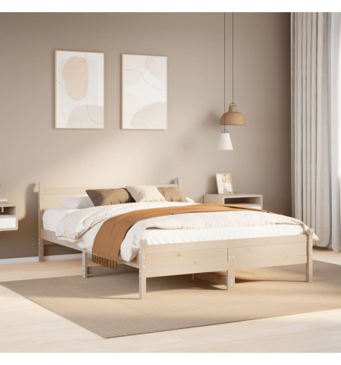 Cadre de lit sans matelas 160x200 cm bois massif de pin | Mobilier & Déco
