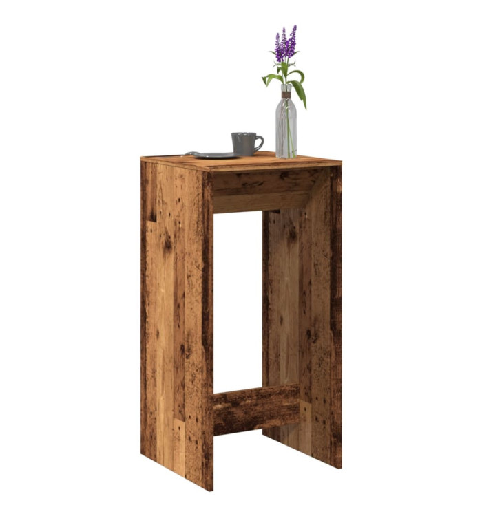 Table de bar vieux bois 51x50x103,5 cm bois d'ingénierie | Mobilier & Déco