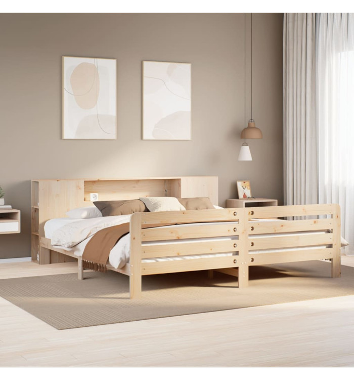 Cadre de lit sans matelas 200x200 cm bois massif de pin | Mobilier & Déco