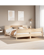 Cadre de lit sans matelas 200x200 cm bois massif de pin | Mobilier & Déco