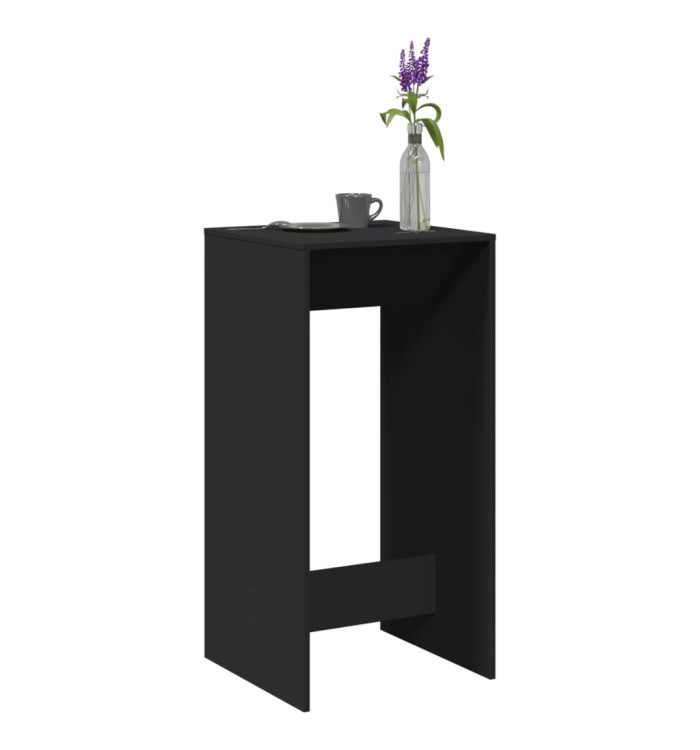 Table de bar noir 51x50x103,5 cm bois d'ingénierie | Mobilier & Déco