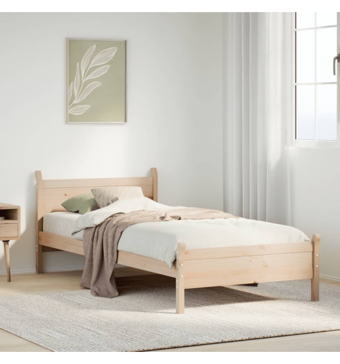 Cadre de lit sans matelas 75x190 cm bois de pin massif | Mobilier & Déco