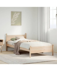 Cadre de lit sans matelas 75x190 cm bois de pin massif | Mobilier & Déco