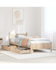 Cadre de lit sans matelas 75x190 cm bois de pin massif | Mobilier & Déco