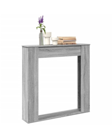  Cadre de cheminée sonoma gris 100x20x100 cm bois d'ingénierie | Mobilier & Déco