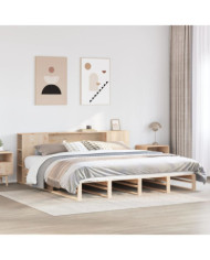Lit bibliothèque sans matelas 180x200 cm bois massif | Mobilier & Déco