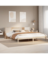 Lit bibliothèque sans matelas 180x200 cm bois massif de pin | Mobilier & Déco