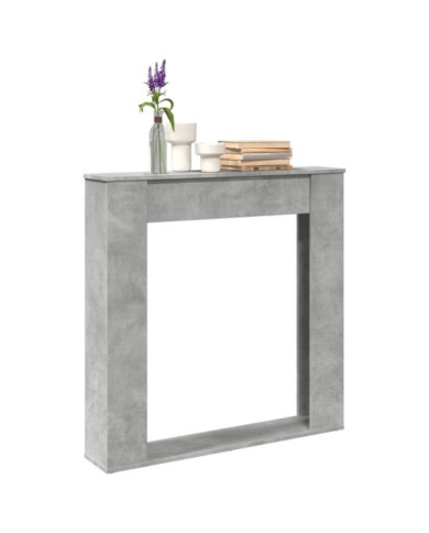 Cadre de cheminée gris béton 100x20x100 cm bois d'ingénierie | Mobilier & Déco